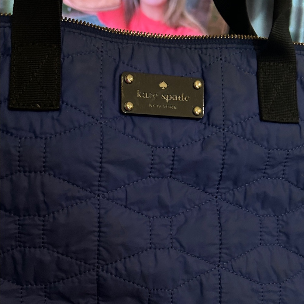 Kate Spade Quilted Blue Tote Bag